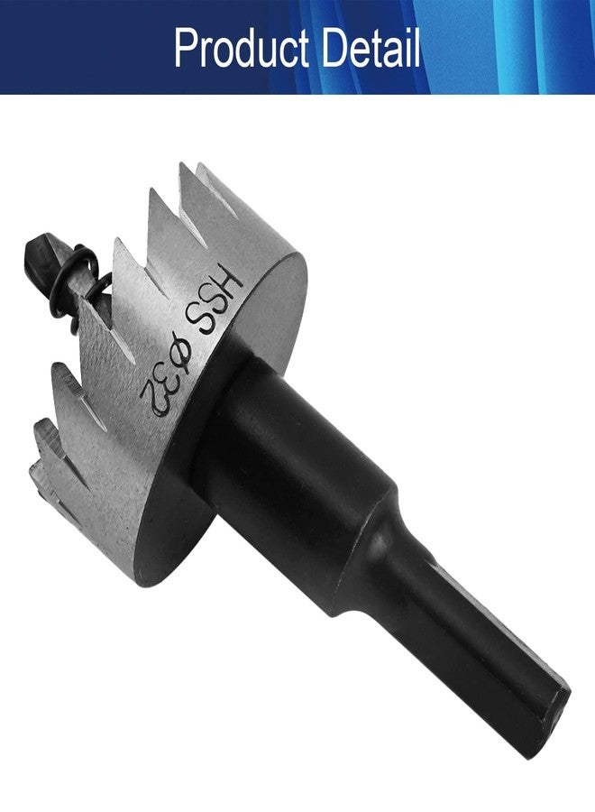 UPTODATETOOLS منشار ثقب من الفولاذ عالي السرعة من UPTODATETOOLS بقطر 32 مم، مثقاب من الفولاذ عالي السرعة بقطر 1.3 بوصة، منشار ثقب للمعادن، مثقاب من الفولاذ عالي السرعة، قاطع مثقاب لقطع الثقوب في الفولاذ المقاوم للصدأ والألومنيوم والخشب - Image 4